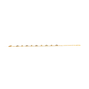 Bracelet élégant en or jaune serti de diamants pour femmes |   Bracelet chaîne avec halo de diamants ronds - Product Image 3