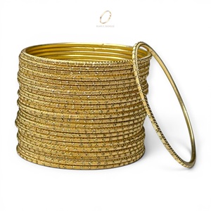 Trendy Non Fading Premium Gold Plated Crystals Fashion <b>Bracelets</b> <b>Bangles</b> Indian Jewelry for Women Textured Stainless Steel - Product Image 1
