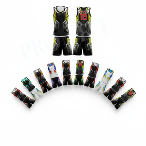 Vêtements de sport de basketball personnalisés en gros, uniformes personnalisés, ensemble maillot et short imprimés double face pour kit de tournoi professionnel - Product Image 1