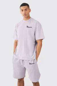 Ensembles de shorts et t-shirts formels d'été Street Wear 100% coton avec logo personnalisé, motif uni, fabriqués au Pakistan, coupe oversize pour hommes - Product Image 5