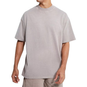 T-shirt formel 100 % coton pour homme, coupe ample, imprimé, col rond, manches courtes, anti-boulochage, vente en gros - Product Image 1