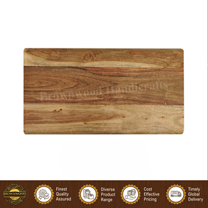 Planche à découper en bois d'acacia massif 100% naturel |   Planche à découper en bois artisanale de qualité supérieure, design unique, pour la cuisine à domicile - Product Image 3