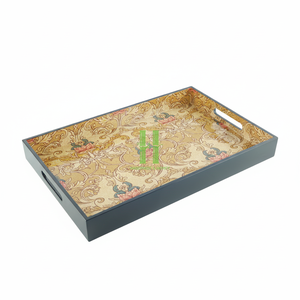 BEST SELLER Plateau de service rond en bambou élégant et écologique, style bohème, laqué, pour restaurants et hôtels - Product Image 5