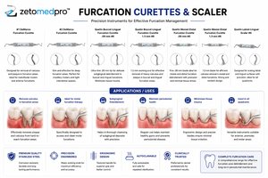 Curetas Dentales Premium DeMarco Quetin para Furcación, Limpiador Labial y Lingual, OEM Zetomed Pro - Product Image 2