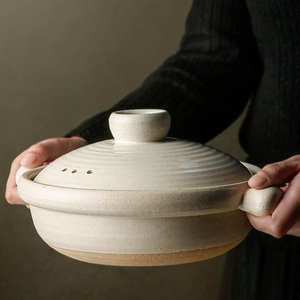 Casserole en terre cuite traditionnelle de qualité supérieure avec couvercle, ustensile de cuisine artisanal naturel pour la cuisine - Product Image 2