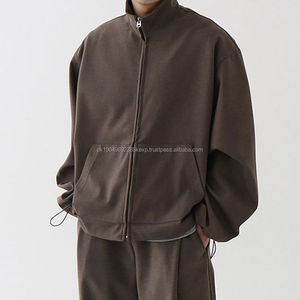 Custom Stand Collar Hoodies Set Cotton Embroidery Logo Hooded Sweatsuit <b>Joggers</b> Sets <b>Loose</b> <b>Fit</b> Casual Sports Tracksuit - Product Image 3