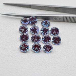7mm Lab Grown Alexandrite Cut Loose Gemstone Changement de couleur Pierre violette bleuâtre pour le fabricant de bijoux fins Alexandrite - Product Image 3