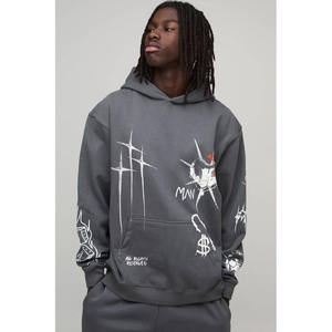 Sweat-shirts pour hommes en molleton 100% coton de haute qualité, teinture unie, hiver, 550 g/m², taille plus, surdimensionné, lourd - Product Image 1