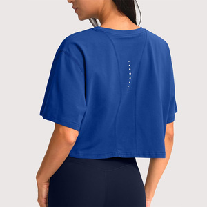 Quick Dry Womens <b>Crop</b> <b>Top</b> Customizable Gym <b>Crop</b> Shirt Moisture Wicking Athletic Wear For Fitness And Daily Training - Product Image 3