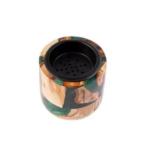 Resin And Wood Bakhoor Burner Sandalwood Aromatic <b>Diffuser</b> with Metal Insert for Aromatherapy Use All Season At Best Price - Product Image 5