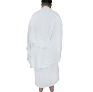 Ensemble Ahram Ihram 2 pièces de qualité supérieure pour les pèlerins du Hajj et de la Omra, tissu 100% coton, respirant et léger - Product Image 2