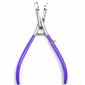 Pinzas de Acero Inoxidable para Remover Extensiones de Cabello, Recubrimiento Plateado, Mango Morado, para Anillos Micro, Anillos Nano, Pegamento de Queratina - Product Image 6