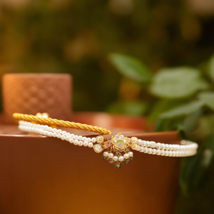 Pearl and Gold Armlets Bracelet - Product Image 3