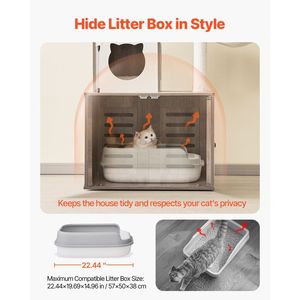 72.83 grande torre per gatti 2 in 1 2-in-1 per casa giochi al coperto e lettiera per gatti - Product Image 5