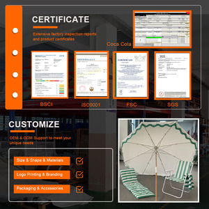 Parasol de plage Coca-Cola promotionnel en polyester, <span class=keywords><strong>grand</strong></span> format, diamètre ouvert 200 cm, imprimé sur mesure, prix usine - Product Image 6