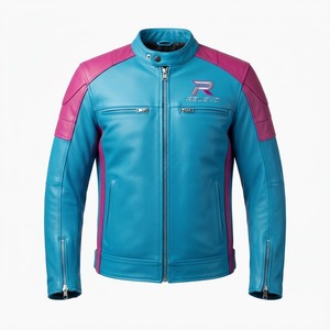 Veste de motard en cuir classique pour homme, cuir véritable, veste de moto de qualité supérieure, noire, coupe ajustée, d'inspiration vintage - Product Image 5