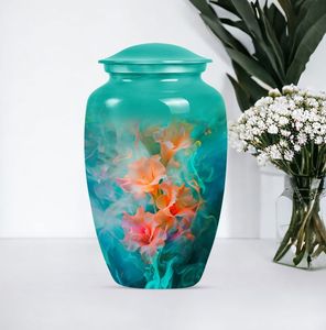 Mid Sized Aluminum Urn for Human Ashes Adult Size - Medium Capacity Metal Cremation Urn-Average Volume <b>Memorial</b> <b>Vase</b> for Funeral - Product Image 3
