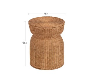 Handwoven Natural Rattan <b>Storage</b> Side <b>Table</b> with Removable Lid Round Wicker <b>End</b> <b>Table</b> for Living Room Bedroom Boho Home Decor - Product Image 2