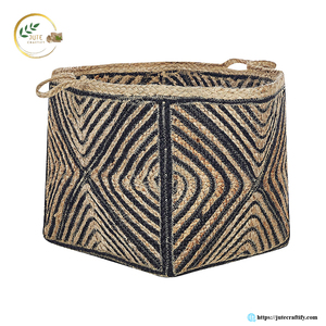 Natural Fiber Jute <b>Basket</b> – Strong Eco Friendly <b>Storage</b> <b>Basket</b> for Home Organization and Interior Styling - Product Image 2