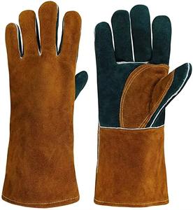 Guantes de Soldadura de Cuero Vacuno de Primera Calidad, Protección Industrial de Seguridad - Product Image 1