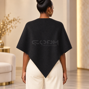 ผ้าคลุมไหล่ขนสัตว์สีดำ Cosh International Sorority Sisterhood พร้อมโลโก้สั่งทำด้านหน้า ผ้าคลุมกันหนาวสีพื้นทอหนา - Product Image 5