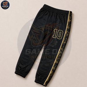 Customized Made Top Sale Black Gold American Football Uniform OEM ODM Custom Logo Private Label Jersey and Padded Pants Sets - Product Image 4