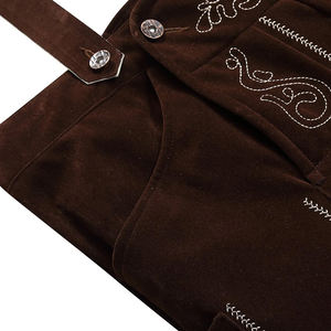 Pantalones de cuero bávaros para hombre, estilo trachten, para Oktoberfest, 100% cuero, transpirables, con cierre de cordón, longitud corta. - Product Image 4