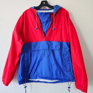 unisex Color Block <b>Red</b> Blue Windbreaker <b>Hooded</b> Anorak <b>Jacket</b> Pullover Outdoor Waterproof Windproof Windbreaker Hoodies <b>Jackets</b> - Product Image 1
