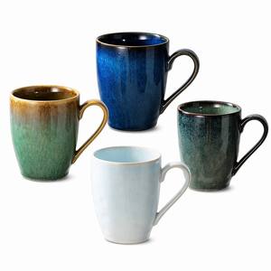 Handmade Ceramic Coffee <b>Cup</b> & <b>Saucer</b> Set Wabi-Sabi Style Reactive Glaze Espresso <b>Cups</b> Heat Resistant 240ml Artisanal Design - Product Image 2