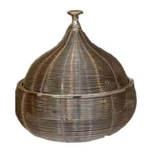 Cacerola de Acero Inoxidable Dorado Martillado de Lujo con Tapa, Olla para Servir Buffet, Vajilla para Hoteles, Restaurantes y Catering - Product Image 4