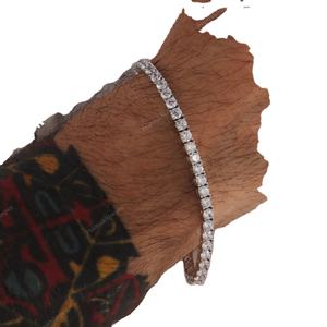 Best Simplest One Row <b>Tennis</b> Bracelet Round Shape Yellow Rose White Gold Plated Manufacturer In India Hip Hop Jewelry For Woman - Product Image 1