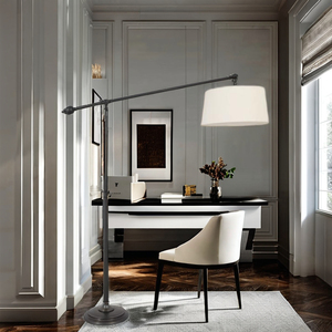 Lampadaire avec abat-jour en tissu grand luminaire sur pied pour éclairage de salon de chambre d'hôtel ou de maison - Product Image 4