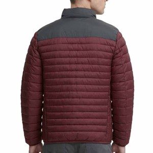 Men's Polyester/Cotton Stand Collar Color Block Puffer <b>Jacket</b> Zipper Closure Windproof Winter Casual Regular Fit <b>Jackets</b> For Men - Product Image 2