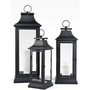 Premium Metal Candle <b>Lantern</b> Modern Decorative <b>Hurricane</b> <b>Lantern</b> Tabletop Patio Wedding Decoration Display - Product Image 3