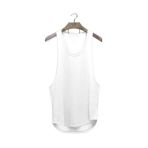 Débardeur de sport respirant en Spandex/Polyester pour hommes, séchage rapide, couleur unie, logo frontal, idéal pour la course et l'entraînement (vente en gros) - Product Image 5