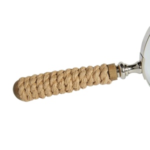 Loupe décorative à bordure argentée, poignée en corde de jute écologique, loupe décorative pour l'inspection, la lecture, l'utilisation au bureau - Product Image 2