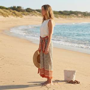 Cotton Beach Sarong for Women Indian Hand Block Print Pareo Scarf Bohemian Cotton Sarong Pareo Indian Handmade Beach Cover Up - Product Image 4