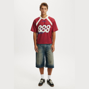 Men Baggy Mesh with Polyester Material <b>Down</b> Shoulder with Number t Shirt, Men Street Style Custom Made Baggy t Shirt Men - Product Image 4