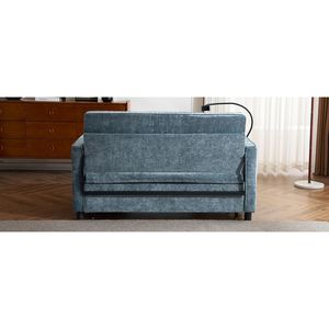 Divano Letto Estraibile da 144,5 cm con Schienale Reversibile, Tasche Laterali e Due Porte USB per Telefoni, Ideale per Spazi Ristretti - Product Image 4
