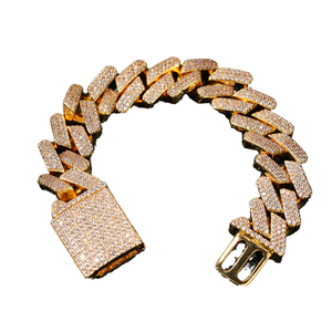 Cadena de Oro de Lujo con Eslabones Cubanos y Diamantes de Moissanita, Collar Hip Hop Iced Out, Joyería VVS de Alta Gama, Accesorio de Moda Unisex Premium - Product Image 1