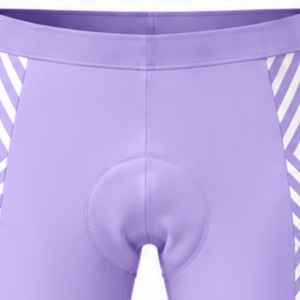 Shorts de cyclisme rembourrés blancs lavande, personnalisables, respirants, à séchage rapide, extensibles, pour la course à vélo, le vélo de route, l'entraînement et la performance - Product Image 3
