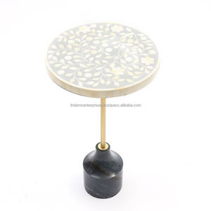 Hot Seller Table basse au design moderne avec support Nouvelle tendance en acier nacré et incrustation de perles finies miroir pour les repas latéraux - Product Image 2