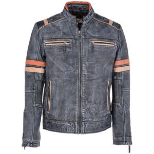 Veste en cuir OEM personnalisée, hiver, logo sur le devant, imperméable, respirante, coupe ajustée, décontractée, pour homme, en cuir d'agneau véritable - Product Image 1