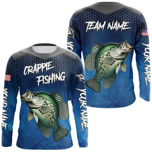 Camisa de Pesca Unisex de Manga Larga, Spandex/Poliéster, Estampado de Atún con Bandera Americana, UPF 50, Impermeable, Blanca, Nombre Personalizado - Product Image 4
