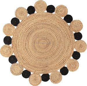 Alfombra de ruta redonda rústica con textura tejida, hecha a mano India para uso diario, alfombrillas de yute para sala de estar de proveedor indio - Product Image 2