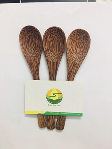 Juego de Cuchara, Tenedor y Cuchillo de Diseño Clásico en Madera de Coco Ecológica, Apto para Lavavajillas, Ideal para Regalos SFM-CC01 - Product Image 3