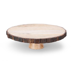 Présentoir à gâteaux en bois de manguier à motifs géométriques - Support de présentation en bois unique pour la vente en gros - Product Image 5