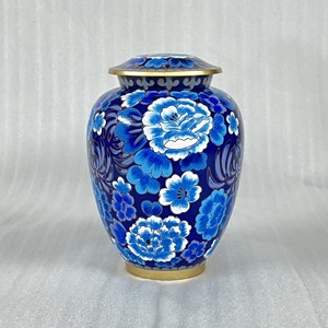 High Quality Hand painted Cremation Urns Custom Printed Aluminum Urn for Human Ashes Metal Cremation Ash Storage by Manufacturer - Product Image 1