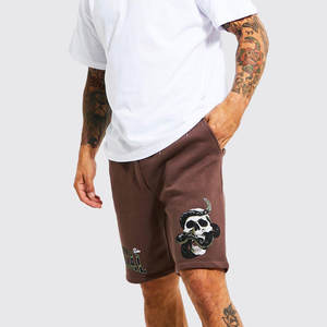 Best Material Soft Fabric <b>Men</b> Solid <b>Vintage</b> Acid Wash High Street Style Elastic Waist Customizable <b>Shorts</b> Good Quality - Product Image 3