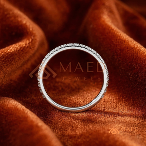 Anillo de eternidad con diamantes cultivados en laboratorio de corte brillante redondo, anillo de boda de moissanita de eternidad completa, plata de ley 925, anillo de promesa. - Product Image 2